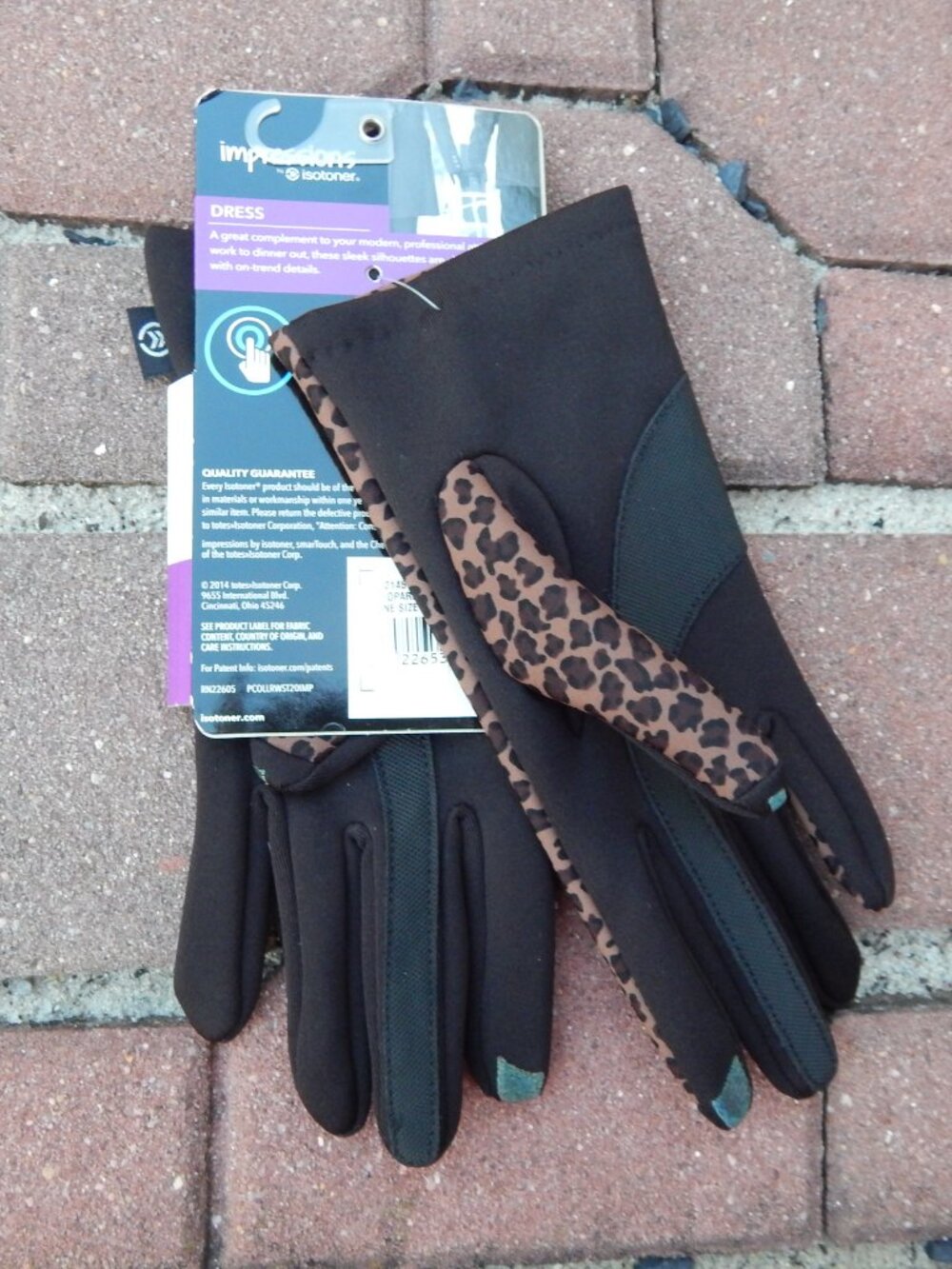 Isotener Impressions Womens Smartouch Gloves One Size New with Tags - Picture 3 of 3